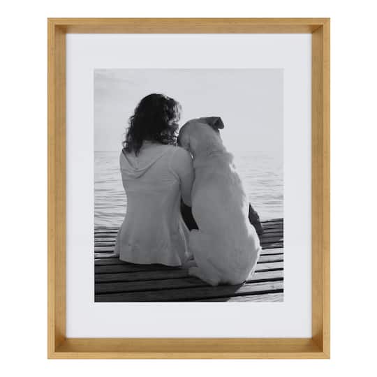 Kate and Laurel 14" x 18" Gold Calter Photo Frames with 11" x 14" Mat, 2ct.